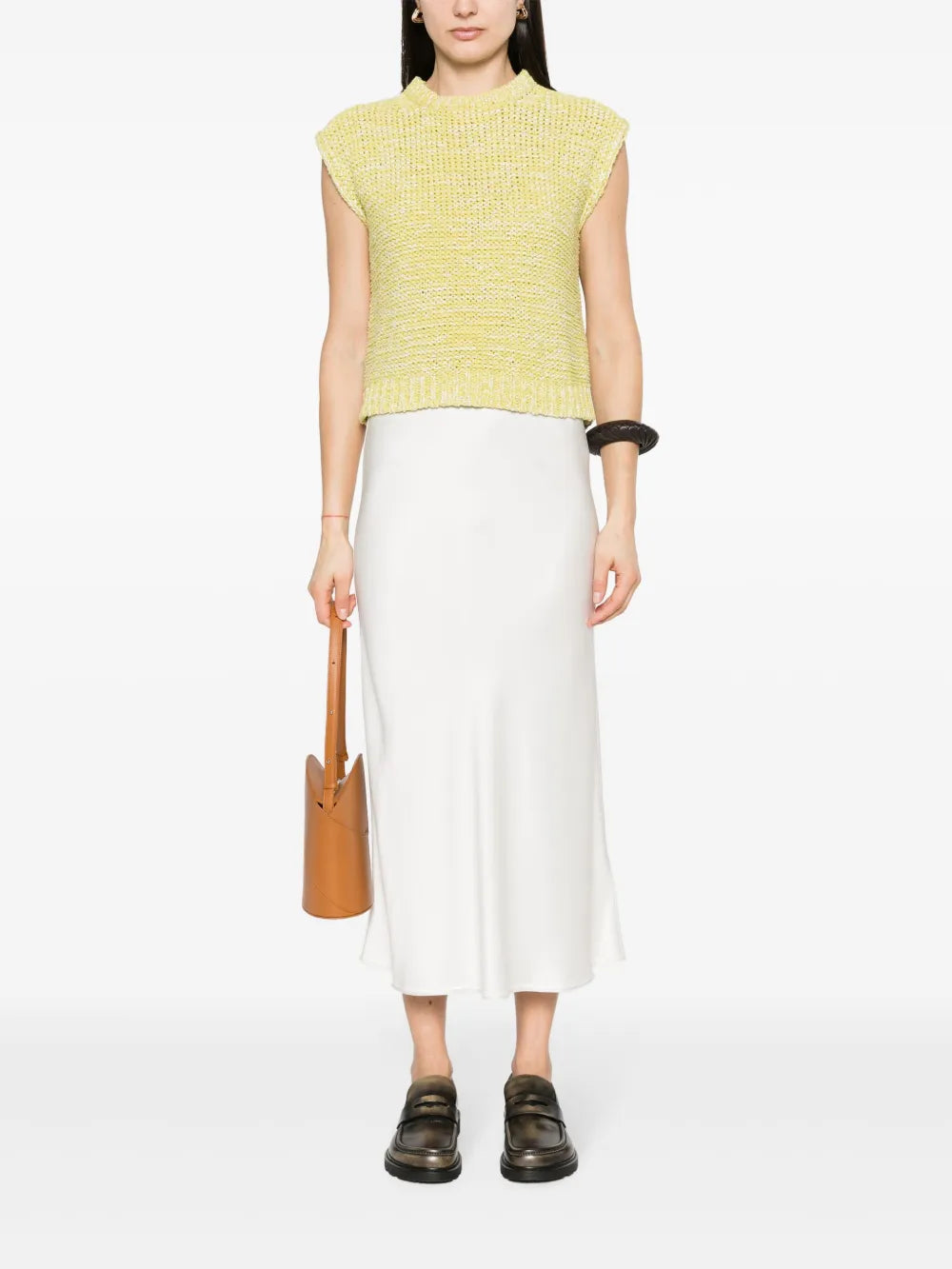 Crochet-Knit Mélange-Effect Vest