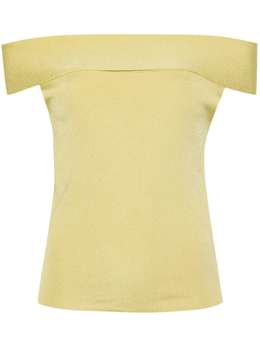 Off-Shoulder Fine-Ribbed Top