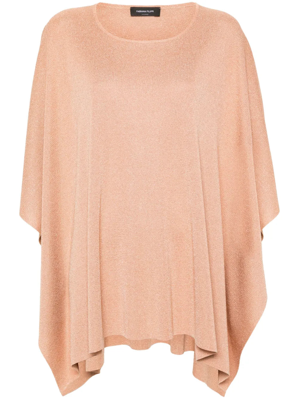 Metallic-Threading Knitted Poncho