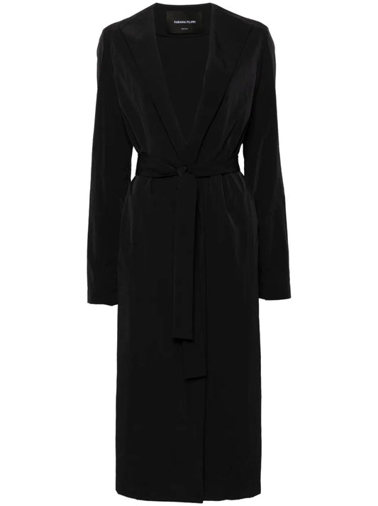 Open-Front Crinkled Parka Coat