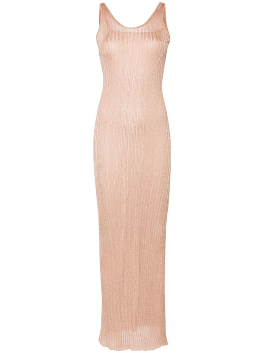 Ribbed Lurex Slip Dress