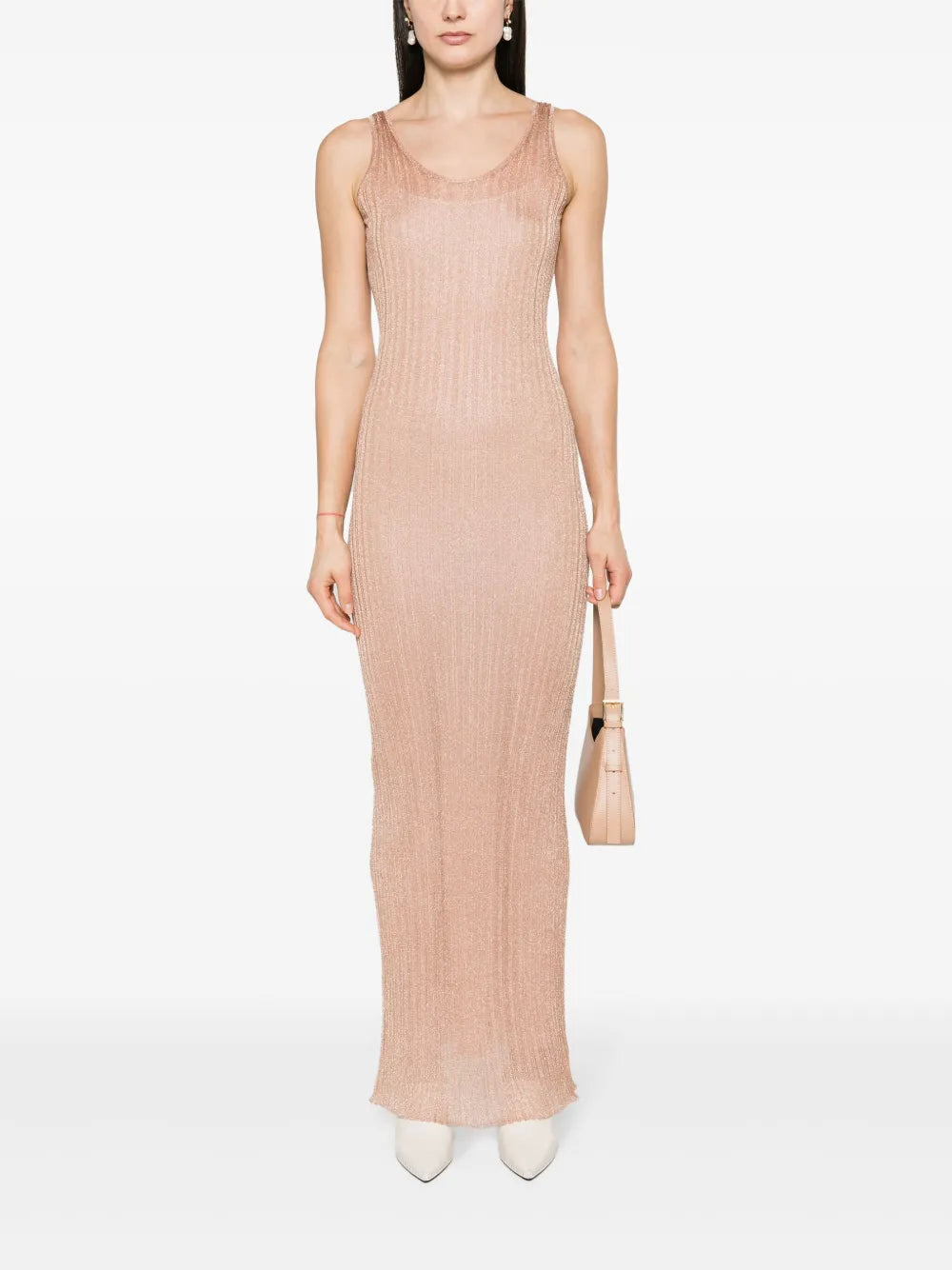 Ribbed Lurex Slip Dress