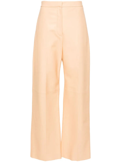 Wide-Leg Leather Trousers
