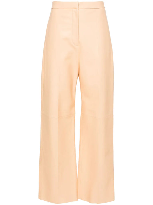 Wide-Leg Leather Trousers