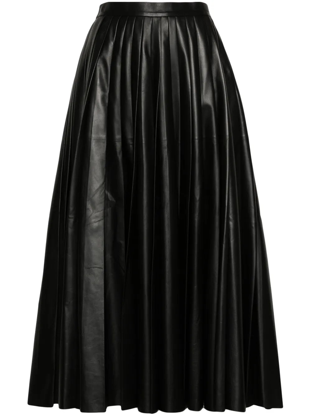 Pleated Leather Skirt