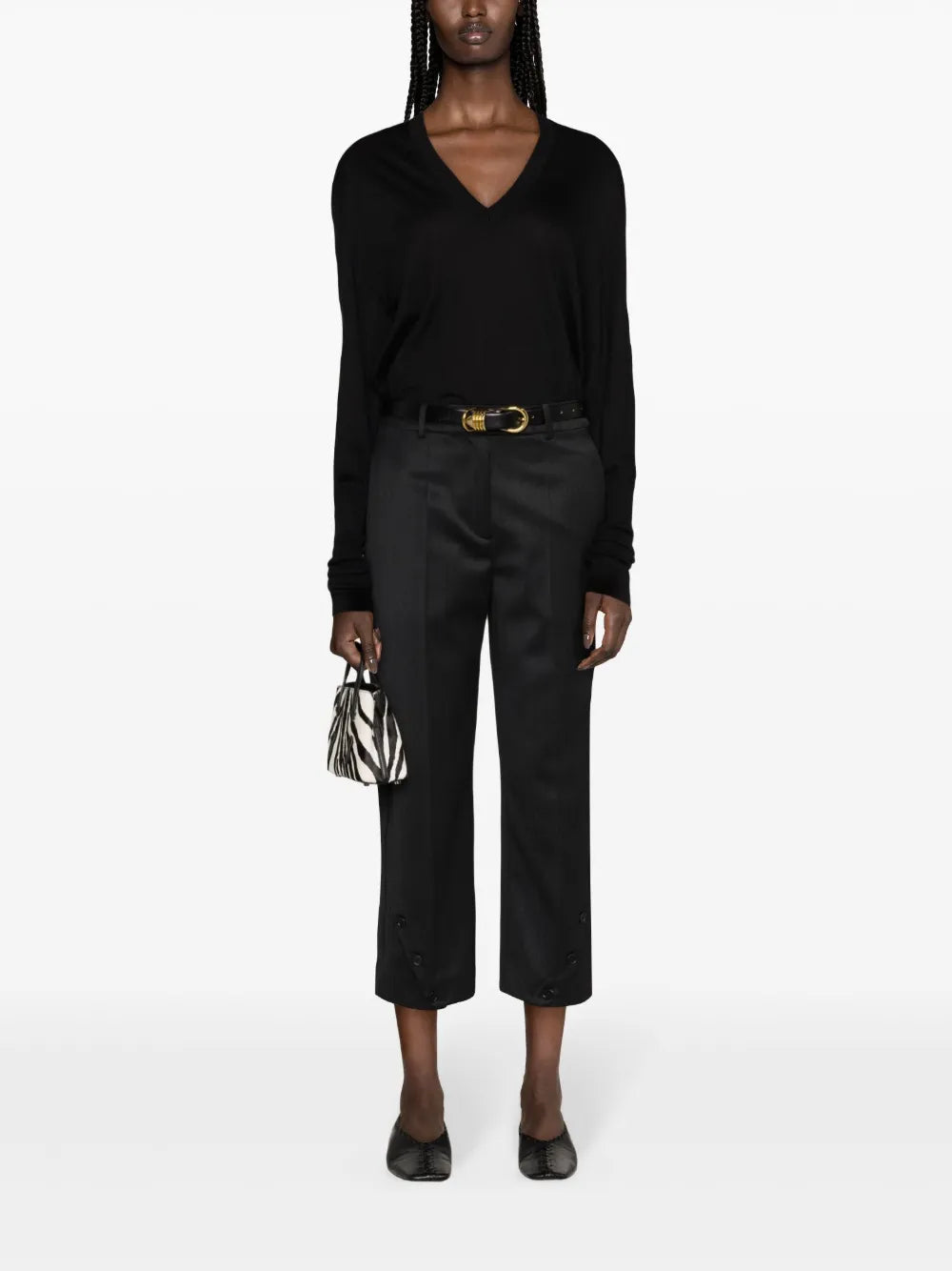 Drop-Shoulder V-Neck Jumper