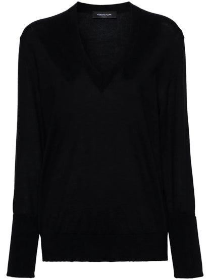Drop-Shoulder V-Neck Jumper