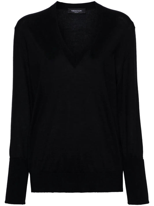 Drop-Shoulder V-Neck Jumper