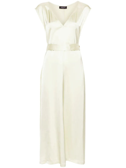 Belted Satin Midi Dress