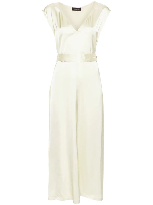 Belted Satin Midi Dress