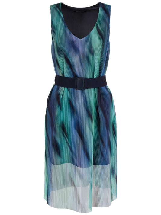 Graphic-Print Belted Minidress