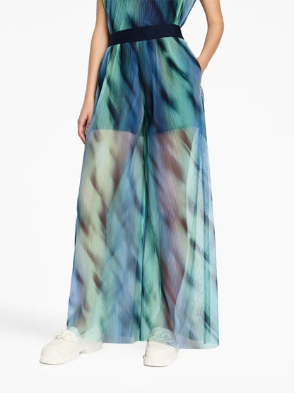 Abstract-Print Wide-Leg Trousers