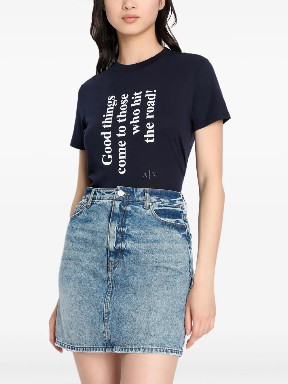 High-Waisted Denim Skirt