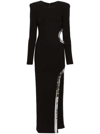 Cut-Out Sequin Maxi Dress