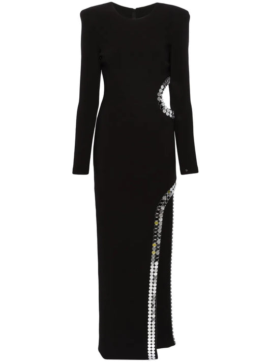 Cut-Out Sequin Maxi Dress