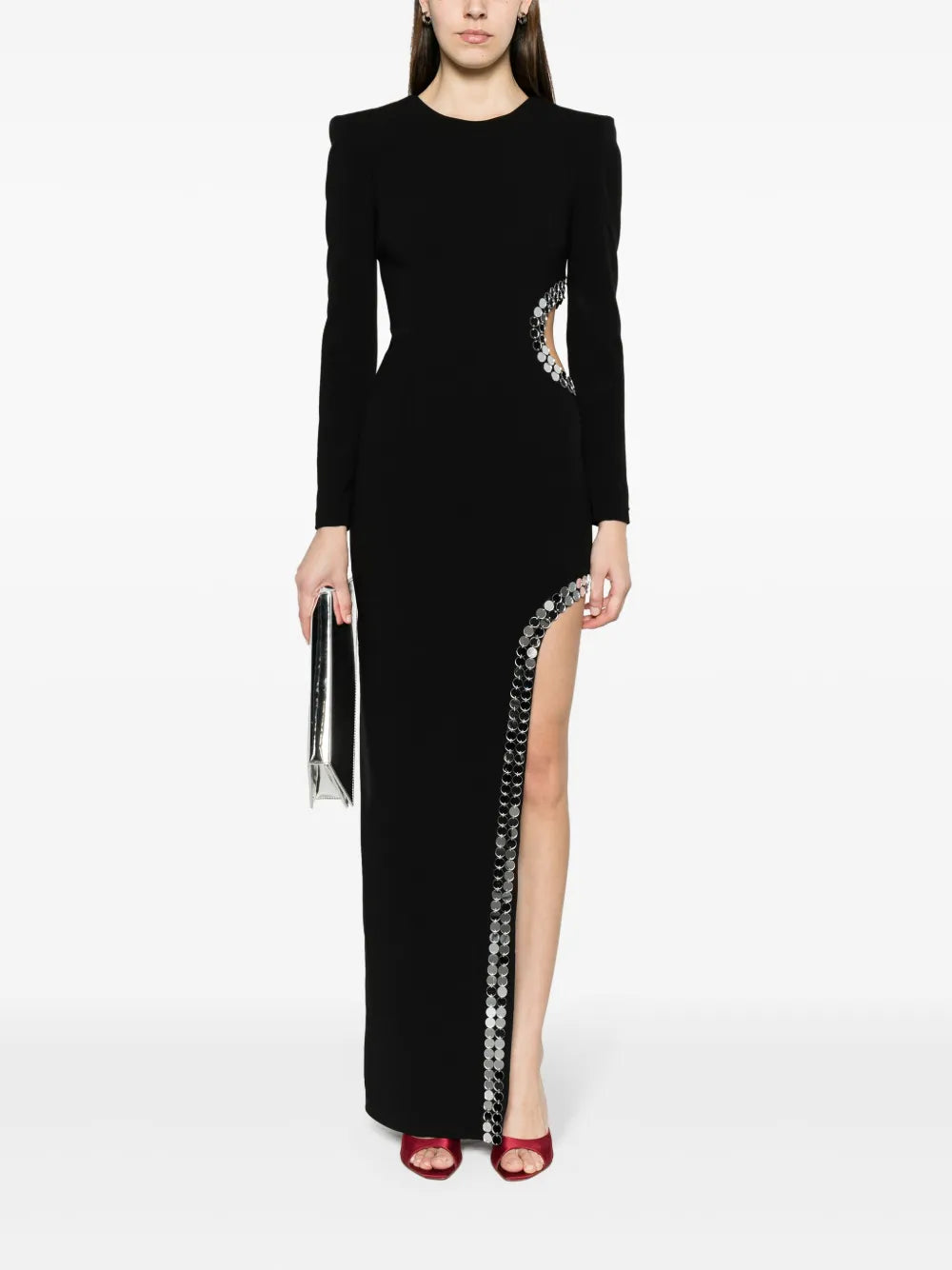 Cut-Out Sequin Maxi Dress