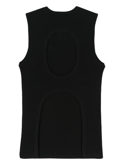 Cutout-Detail Ribbed Top