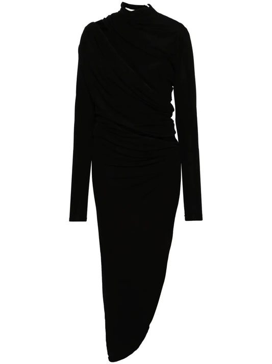 Asymmetric Draped Maxi Dress