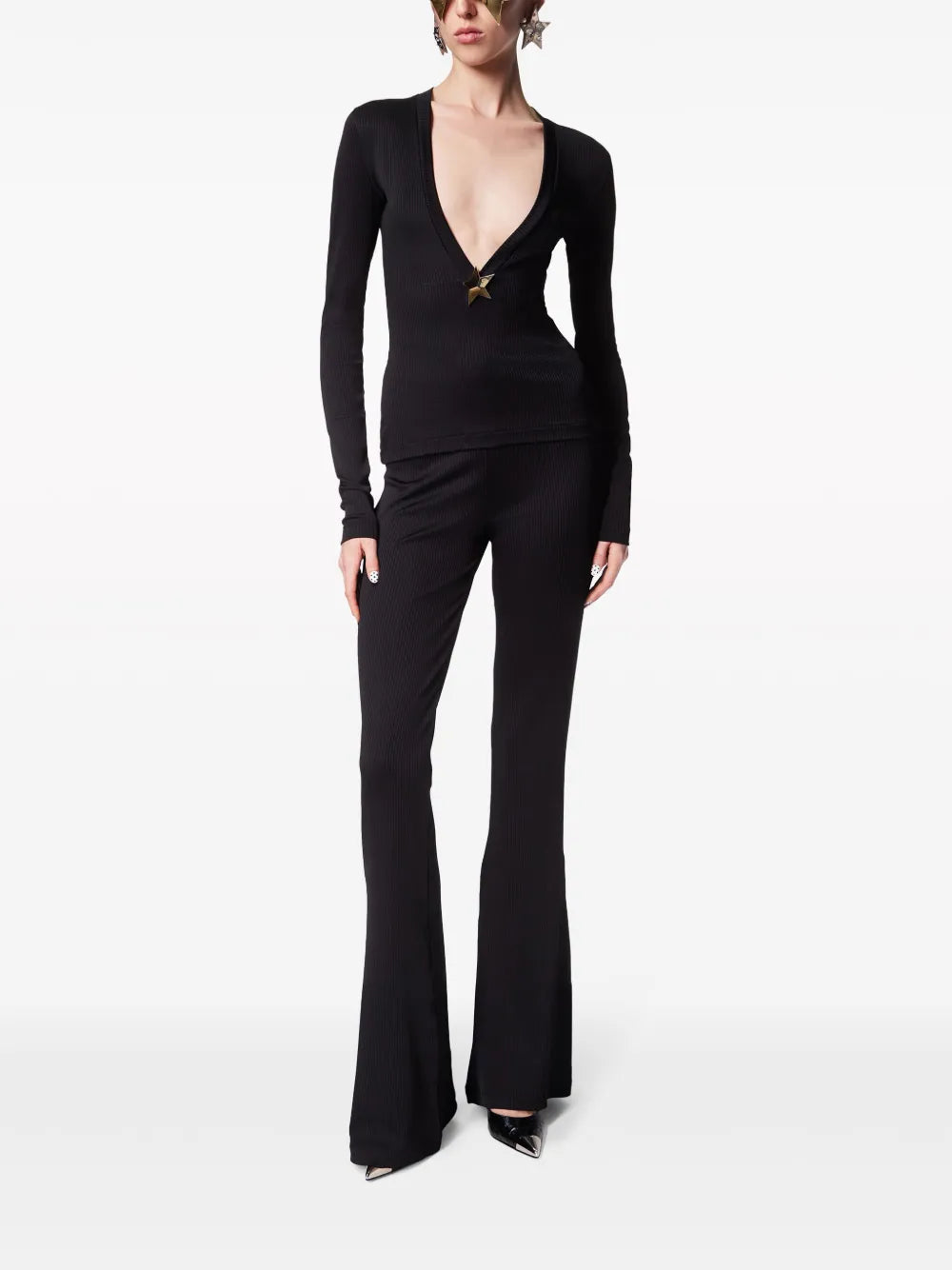 Star Stud-Detail Long-Sleeve Jumper