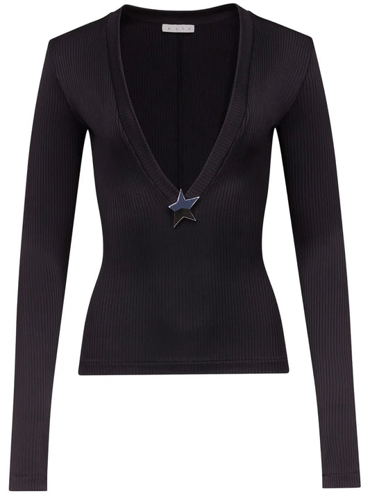 Star Stud-Detail Long-Sleeve Jumper