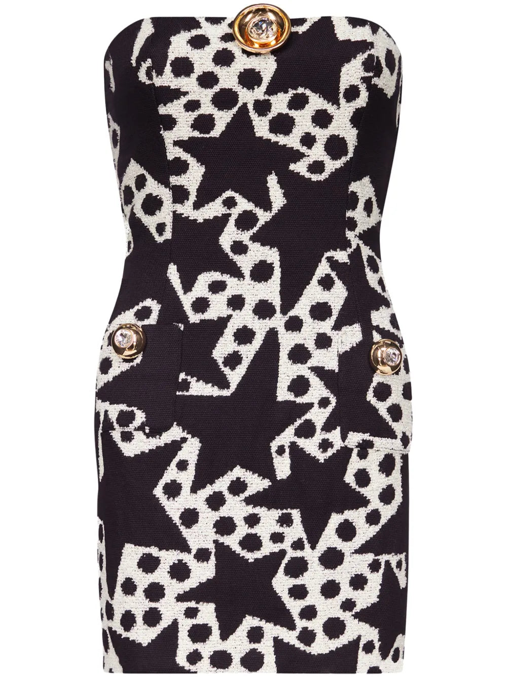 Star-Print Jacquard Minidress