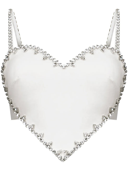 Crystal-Trim Heart-Shaped Top