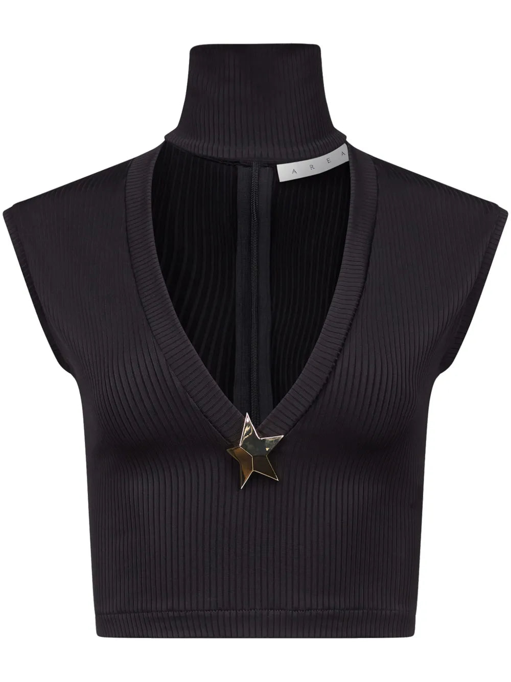 Star-Stud Rib-Knit Crop Top