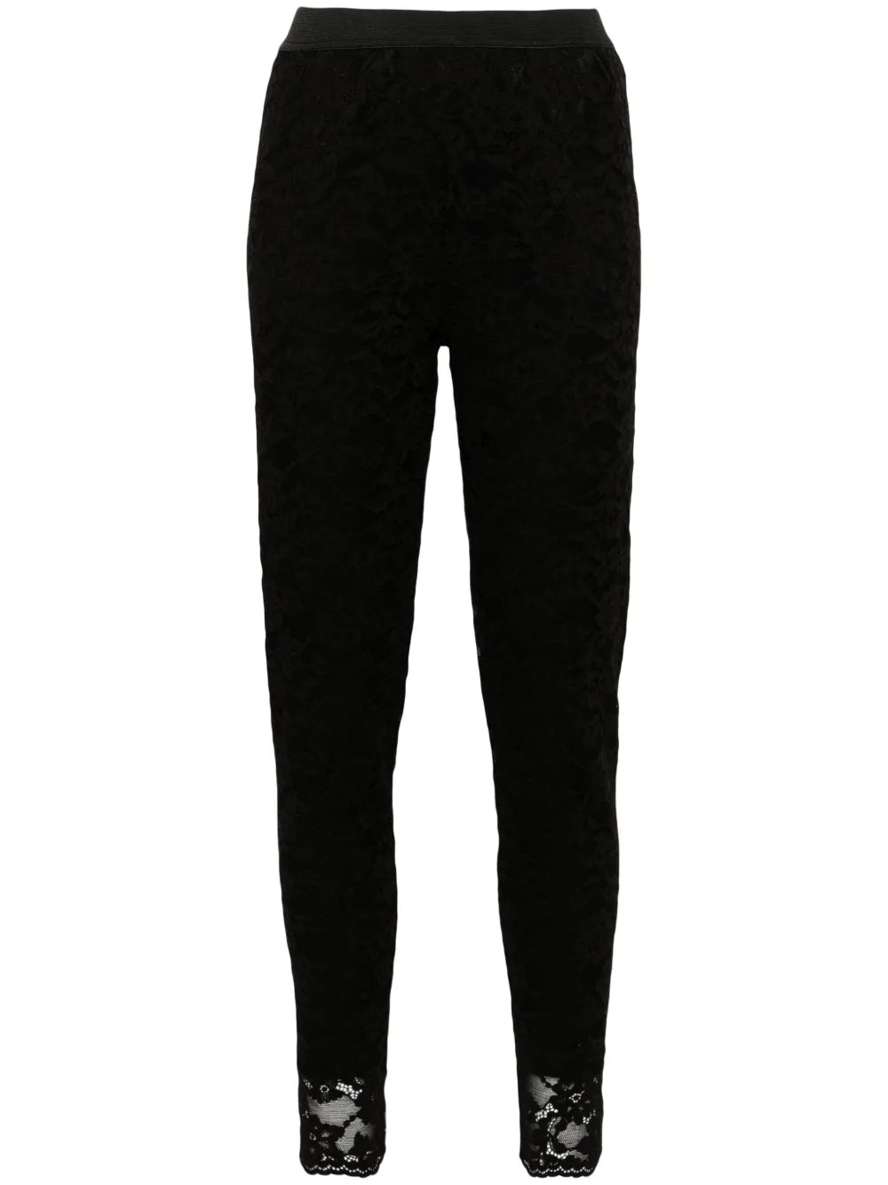 Floral-Lace Cotton Leggings