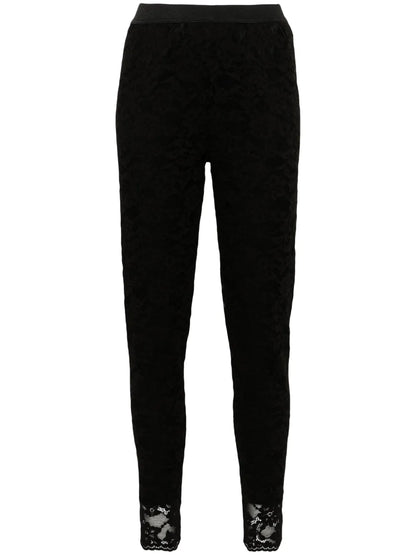 Floral-Lace Cotton Leggings