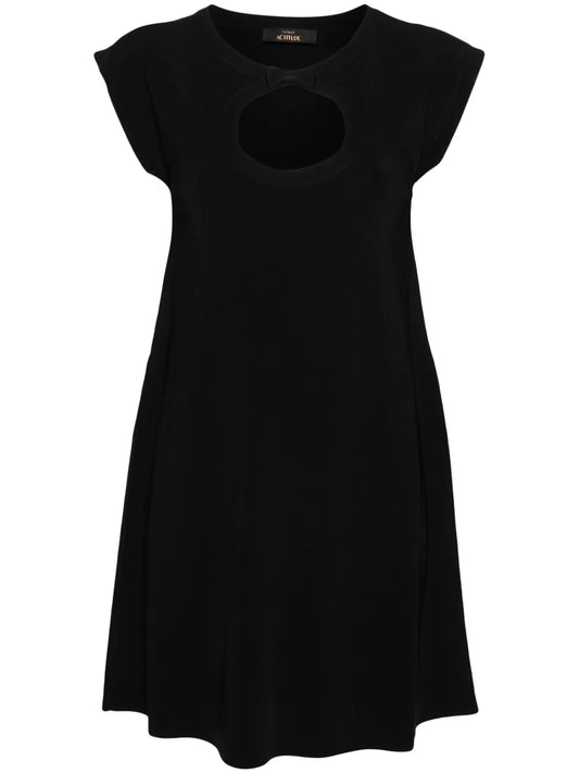 Cut-Out Ribbed-Knit Minidress