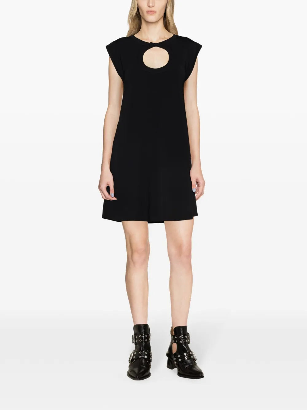 Cut-Out Ribbed-Knit Minidress