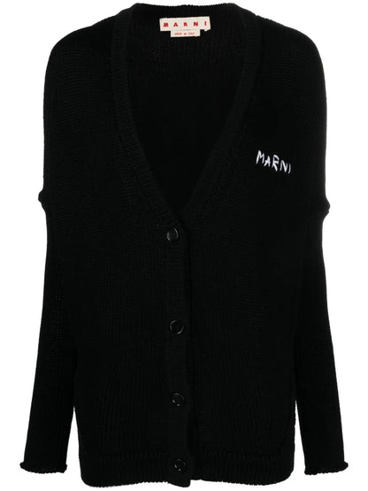Logo-Embroidered Cotton Cardigan