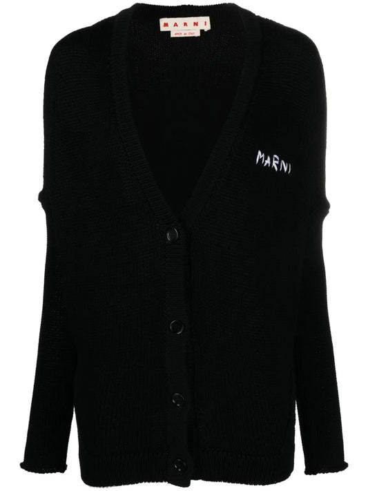 Logo-Embroidered Cotton Cardigan