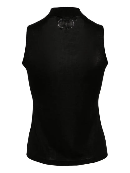 Mock-Neck Silk Tank Top