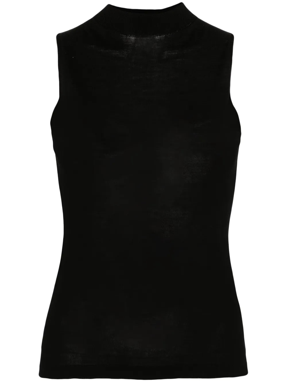 Mock-Neck Silk Tank Top