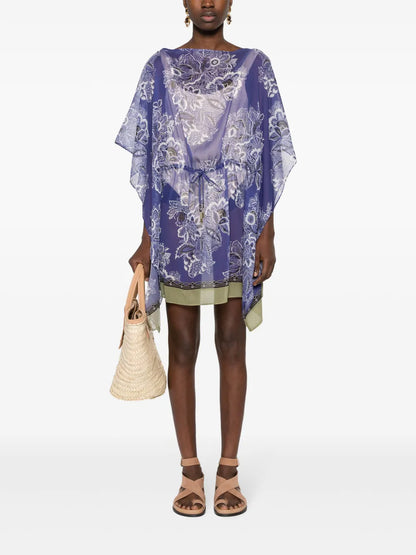 Floral-Print Kaftan Dress
