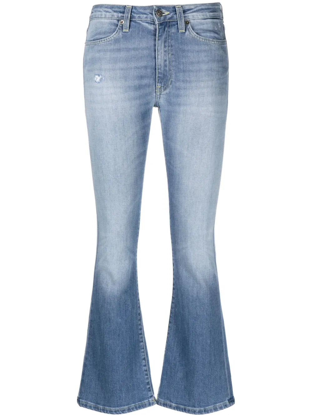 Distressed-Effect Flared-Leg Jeans