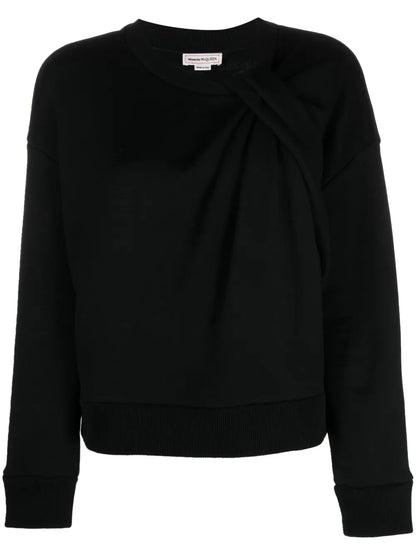 Knot-Embellished Cotton Sweatshirt