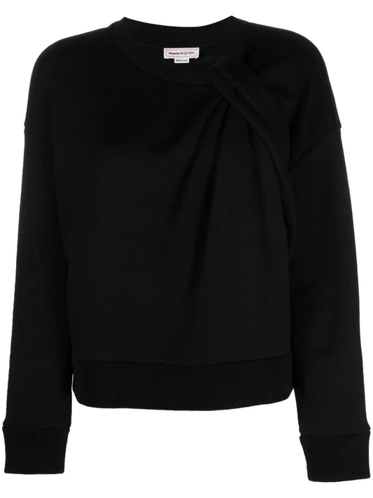 Knot-Embellished Cotton Sweatshirt