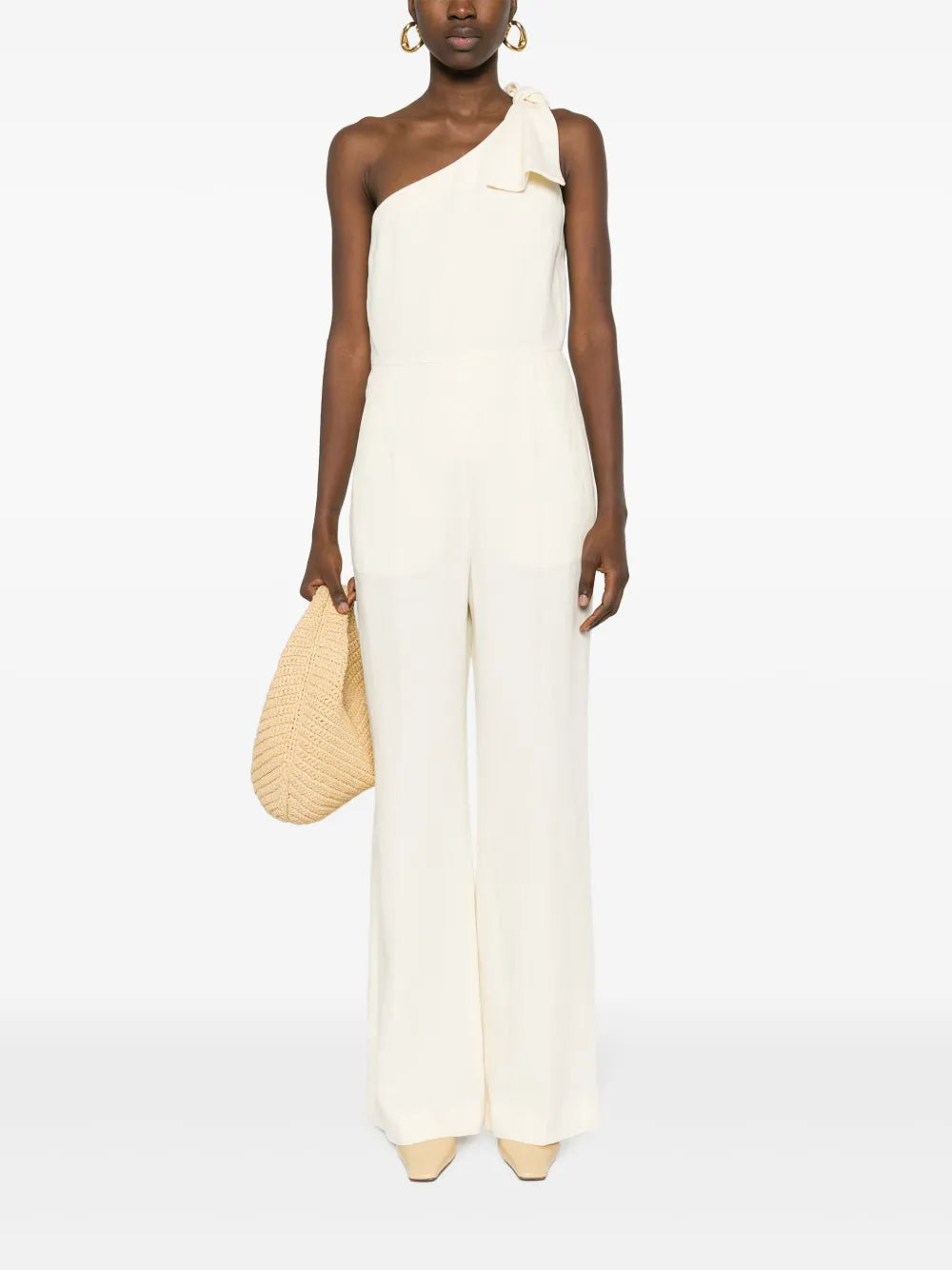 One-Shoulder Linen Jumpsuit