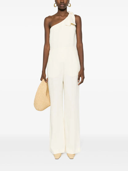One-Shoulder Linen Jumpsuit