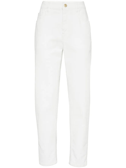 Monili-Chain High-Rise Tapered Jeans