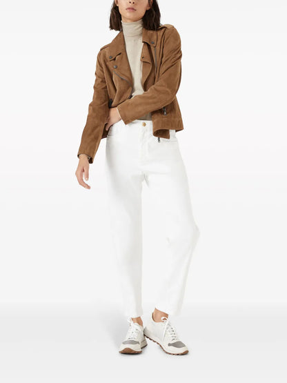 Monili-Chain High-Rise Tapered Jeans
