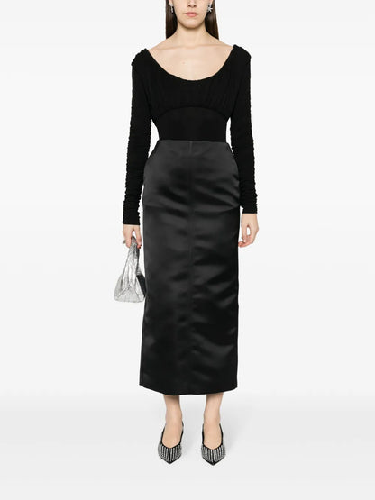 High-Waisted Midi Skirt