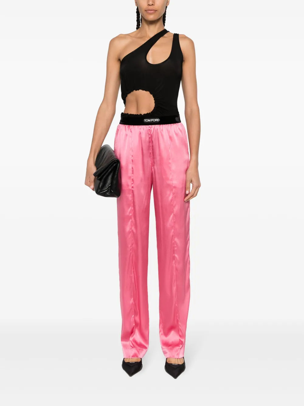 Straight-Leg Silk Trousers