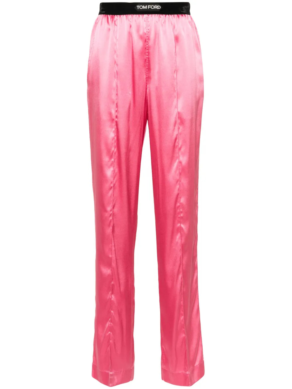 Straight-Leg Silk Trousers
