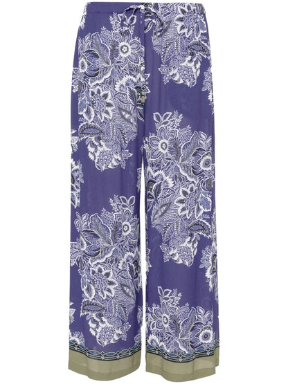 Floral-Print Wide-Leg Trousers