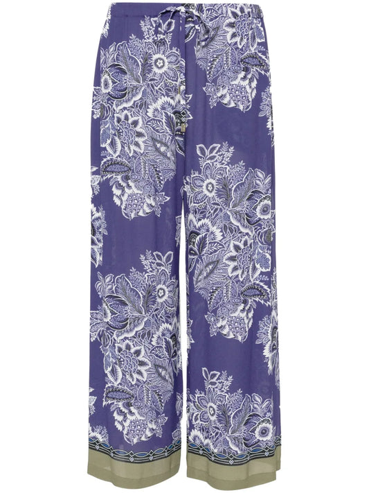 Floral-Print Wide-Leg Trousers