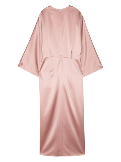 V-Neck Satin-Finish Dress