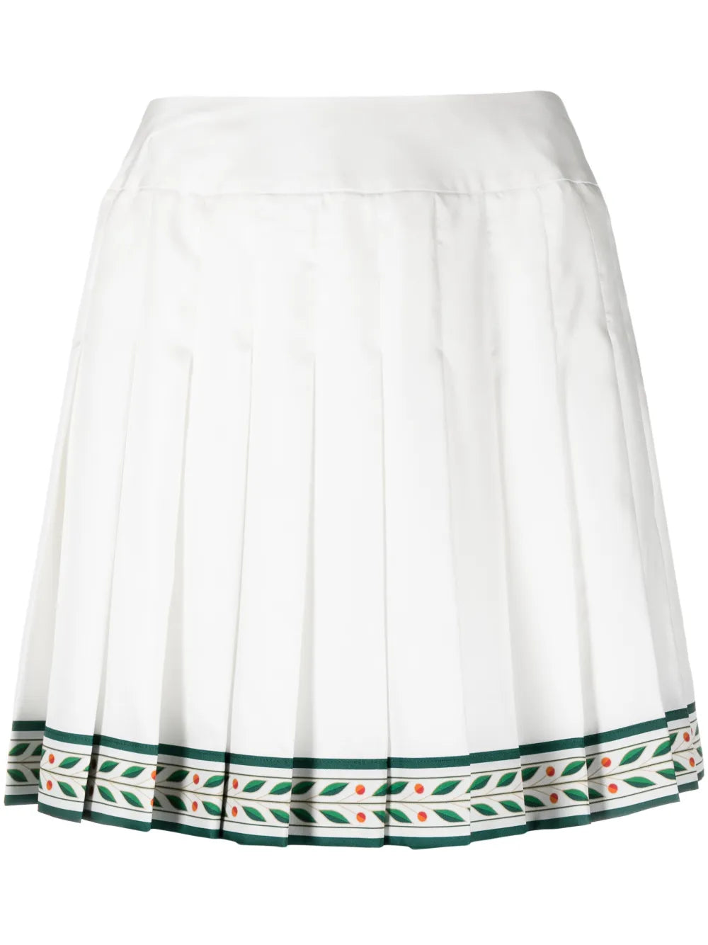 Laurel Pleated Silk Miniskirt